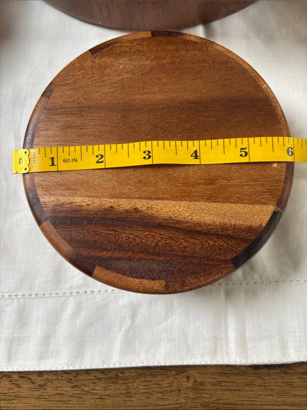 Wooden Salad Bowl Set with 4 Matching Bowls - Natural Brown